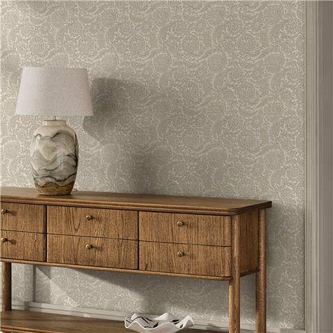 NEXT Floral Woodblock Wallpaper 146881 Linen