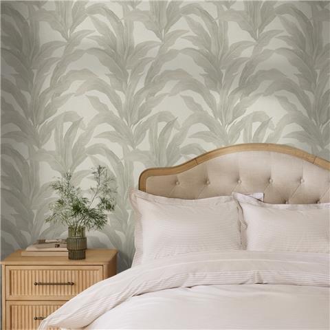 NEXT Palm Print Stripe Wallpaper 146889 Linen