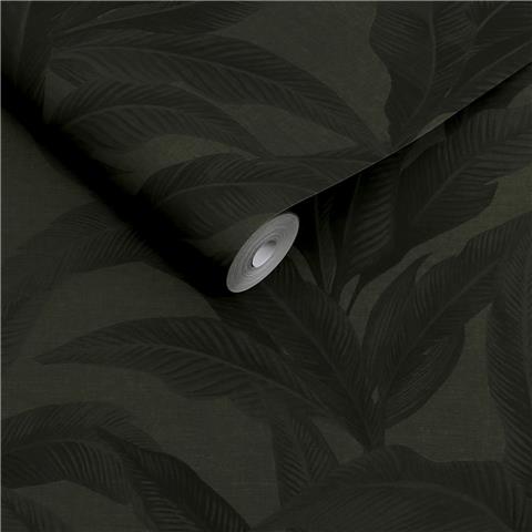 NEXT Palm Print Stripe Wallpaper 146890 Deep Green