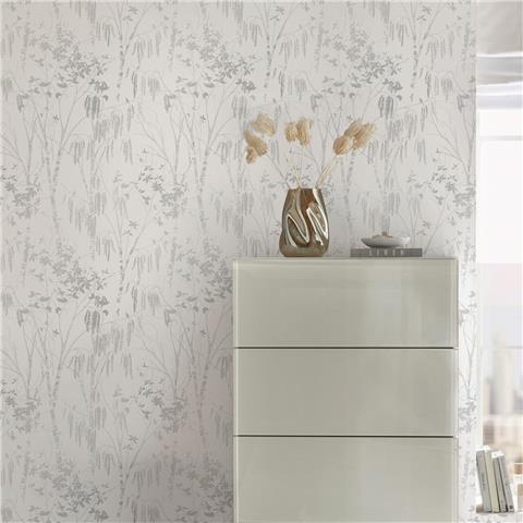 Next Luxe Wallpaper Fiorire 146902 Gilver/Grey