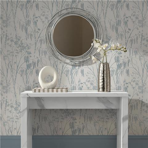 Next Luxe Wallpaper Fiorire 146904 Cornflower Blue