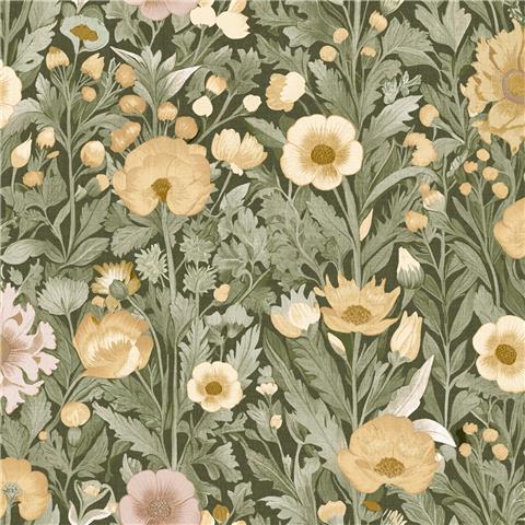 Super Fresco Easy Paloma Floral Wallpaper 146947 Forest Green