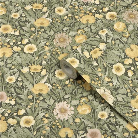 Super Fresco Easy Paloma Floral Wallpaper 146947 Forest Green