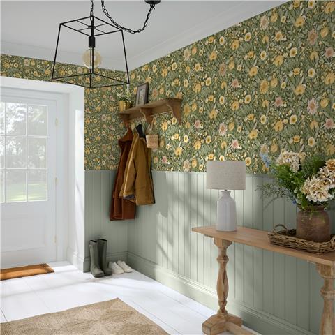 Super Fresco Easy Paloma Floral Wallpaper 146947 Forest Green