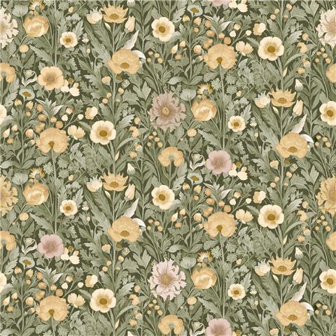 Super Fresco Easy Paloma Floral Wallpaper 146947 Forest Green