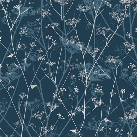 Clarissa Hulse Wild Chervil Wallpaper 147003 Navy/Silver