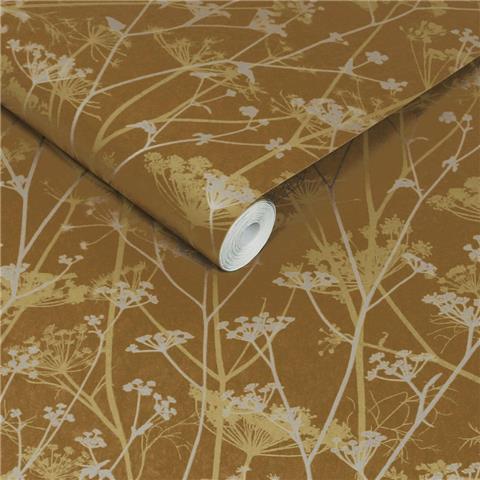 Clarissa Hulse Wild Chervil Wallpaper 147004 Mustard/Pewter
