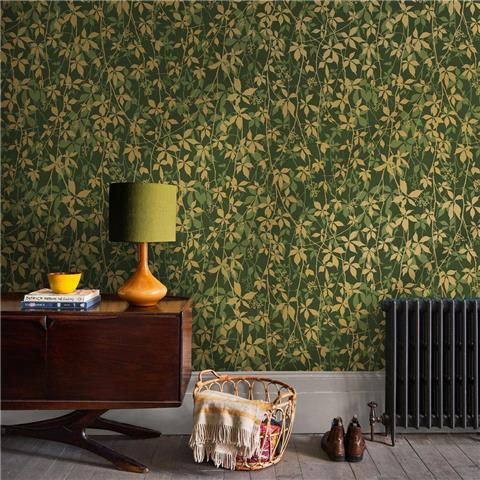 Clarissa Hulse Virginia Creeper Wallpaper 147010 Basil/Gold