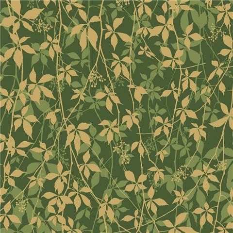 Clarissa Hulse Virginia Creeper Wallpaper 147010 Basil/Gold