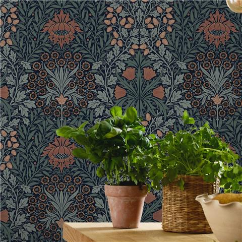 William Morris at Home Wallpaper Oak + Willow 147064 Ink Blue