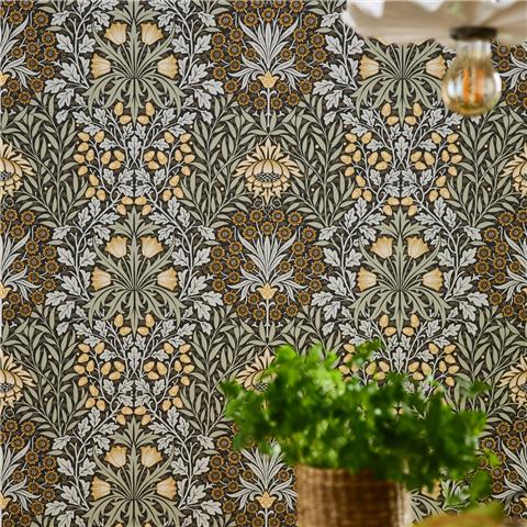 William Morris at Home Wallpaper Oak + Willow 147065 Charcoal