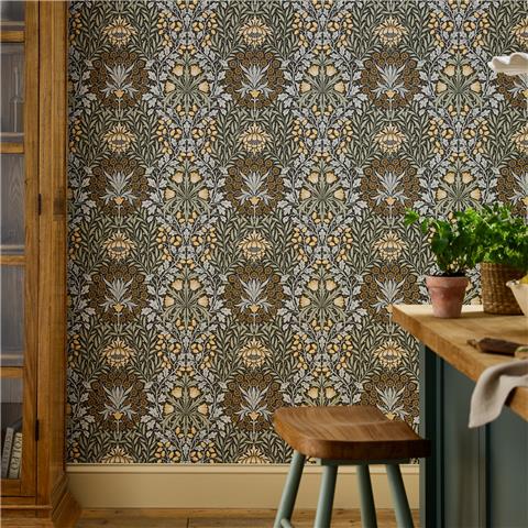 William Morris at Home Wallpaper Oak + Willow 147065 Charcoal