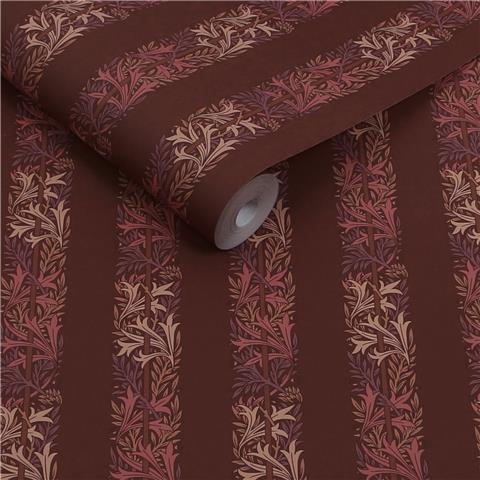 William Morris at Home Wallpaper Love is Enough Stripe 147070 Damson