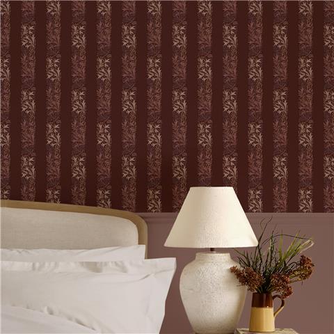 William Morris at Home Wallpaper Love is Enough Stripe 147070 Damson