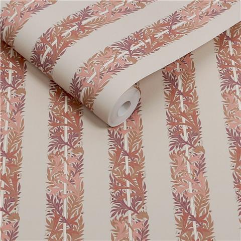 William Morris at Home Wallpaper Love is Enough Stripe 147071 Terracotta