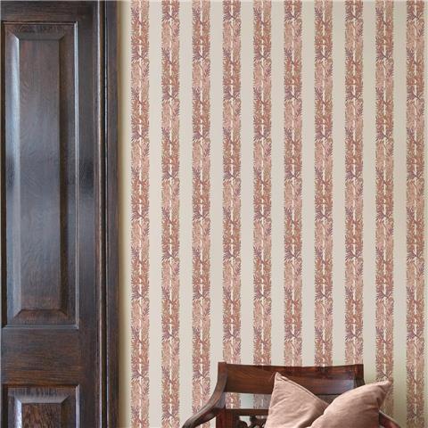 William Morris at Home Wallpaper Love is Enough Stripe 147071 Terracotta