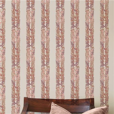 William Morris at Home Wallpaper Love is Enough Stripe 147071 Terracotta