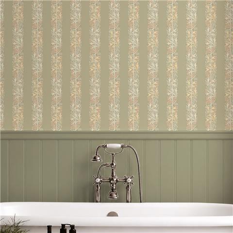 William Morris at Home Wallpaper Love is Enough Stripe 147072 sage
