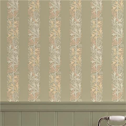 William Morris at Home Wallpaper Love is Enough Stripe 147072 sage