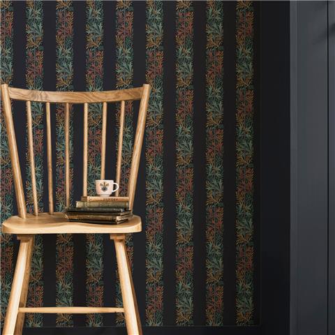 William Morris at Home Wallpaper Love is Enough Stripe 147074 Ink Blue