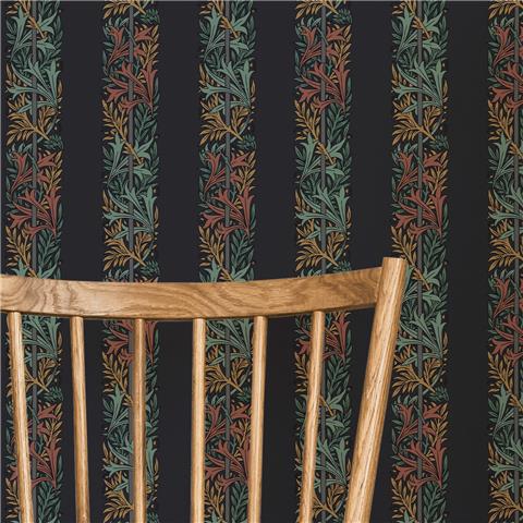 William Morris at Home Wallpaper Love is Enough Stripe 147074 Ink Blue
