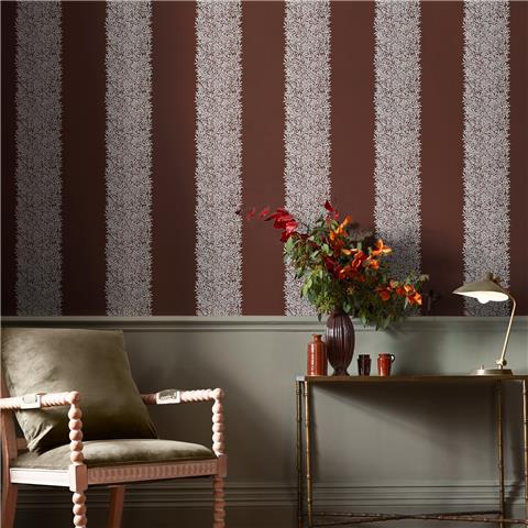 William Morris at Home Wallpaper Willow Stripe 147075 Damson
