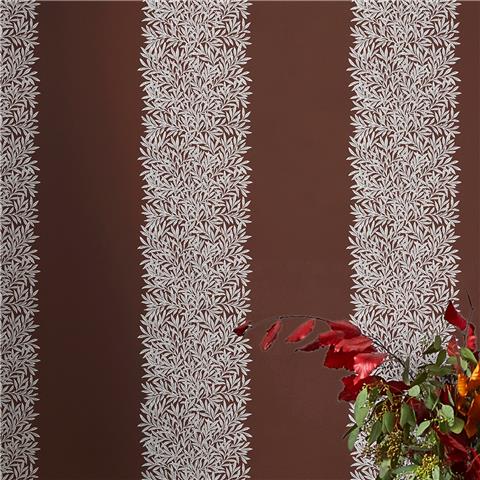 William Morris at Home Wallpaper Willow Stripe 147075 Damson