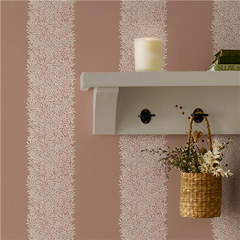 William Morris at Home Wallpaper Willow Stripe 147076 Rose