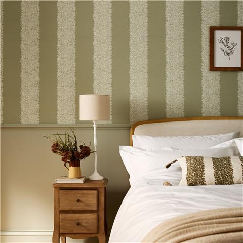 William Morris at Home Wallpaper Willow Stripe 147077 Sage