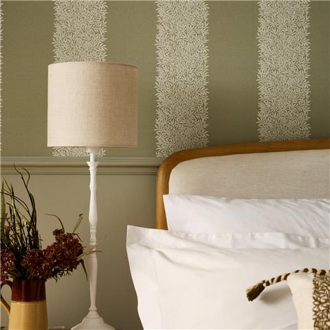 William Morris at Home Wallpaper Willow Stripe 147077 Sage
