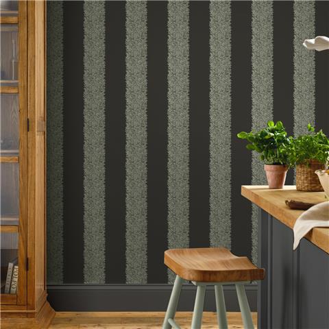 William Morris at Home Wallpaper Willow Stripe 147080 Charcoal