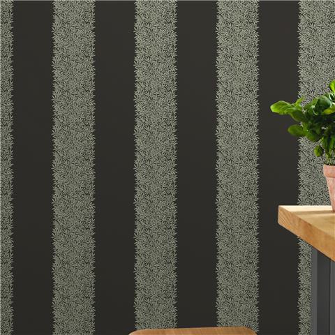 William Morris at Home Wallpaper Willow Stripe 147080 Charcoal