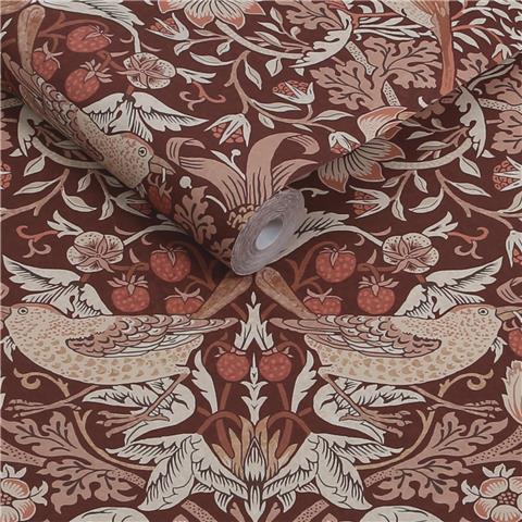 William Morris at Home Wallpaper Strawberry Thief 147083 Damson