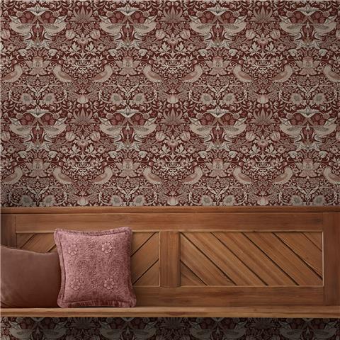 William Morris at Home Wallpaper Strawberry Thief 147083 Damson