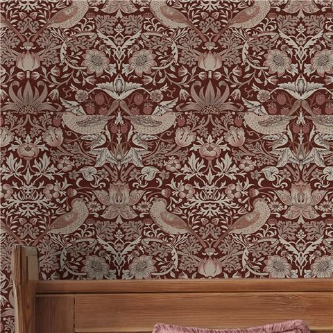 William Morris at Home Wallpaper Strawberry Thief 147083 Damson