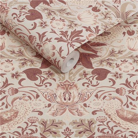 William Morris at Home Wallpaper Strawberry Thief 147084 Sienna
