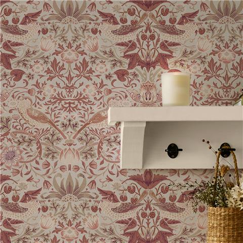 William Morris at Home Wallpaper Strawberry Thief 147084 Sienna