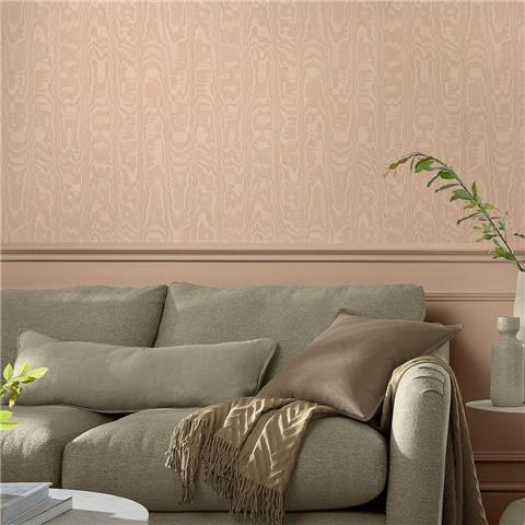 Boutique Moire Stripe Texture Wallpaper 149593 Rose