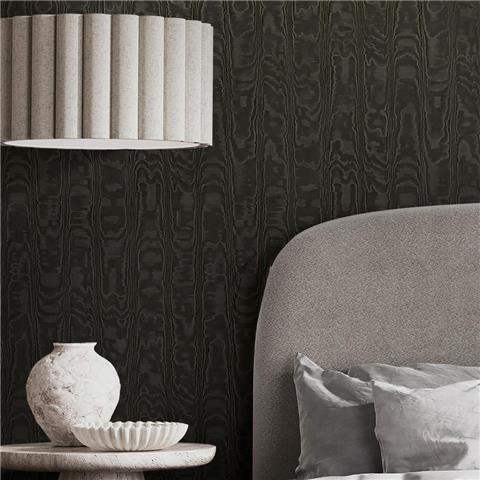 Boutique Moire Stripe Texture Wallpaper 149597 Graphite