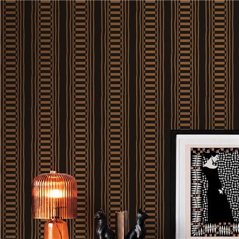 Rockett St George Wallpaper The Curiosity Shop Stripe 149617 Noir