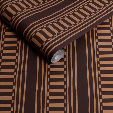 Rockett St George Wallpaper The Curiosity Shop Stripe 149618 Aubergine