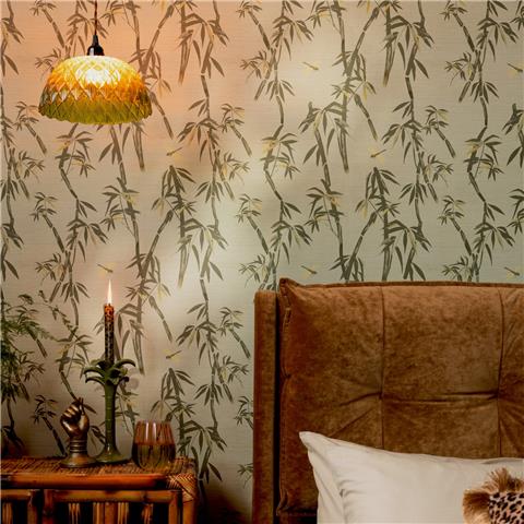 Rockett St George Wallpaper Wham Bamboo 149634 Sage green