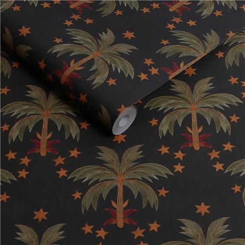 Rockett St George Wallpaper Midnight Palms 149635 Noir