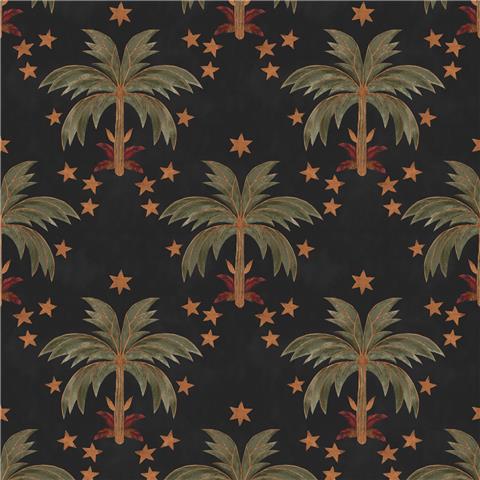 Rockett St George Wallpaper Midnight Palms 149635 Noir