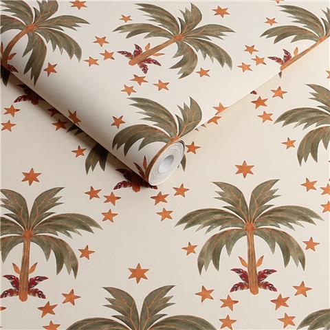 Rockett St George Wallpaper Midnight Palms 149636 Ivory