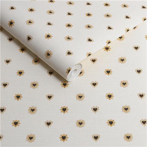 Rockett St George Wallpaper Sacred Hearts 149637 Ivory Noir