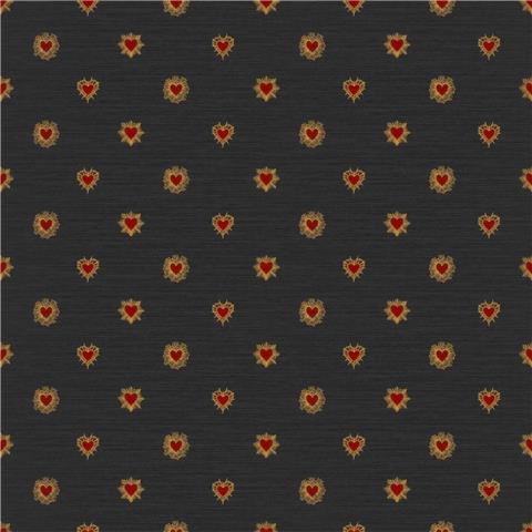 Rockett St George Wallpaper Sacred Hearts 149638 Noir Red