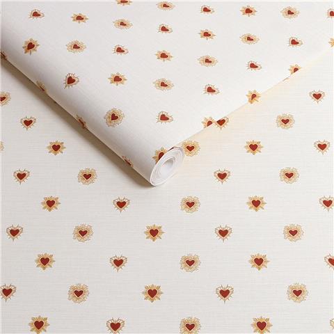 Rockett St George Wallpaper Sacred Hearts 149639 Ivory Red