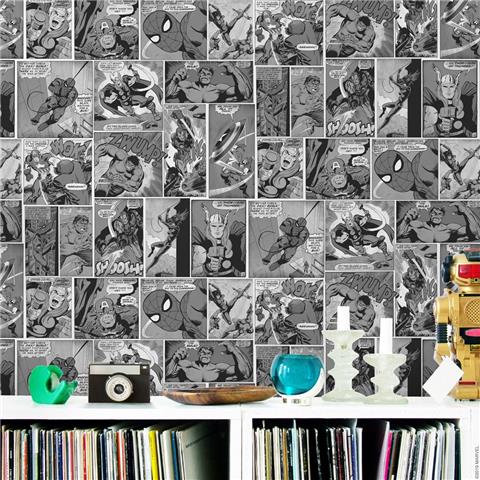 Marvel Action Heroes Comic strip wallpaper 159502 Black and White