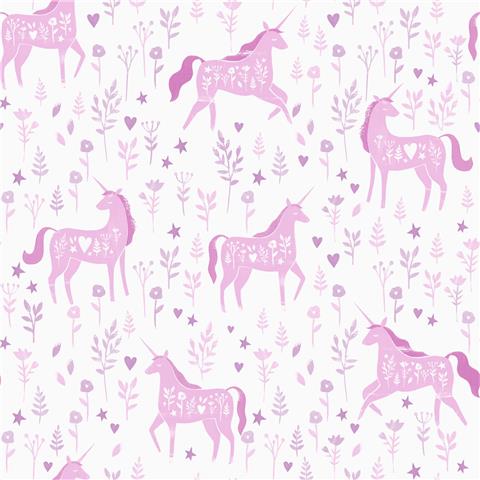 CATHERINE LANSFIELD Folk Unicorn WALLPAPER 165570 Pink